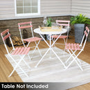 Sunnydaze Classic Cafe Chestnut Wood Outdoor Folding Bistro Chair - Set of 4 - Antique Pink