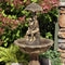 Sunnydaze Lovers Umbrella Solar Water Fountain with Battery Backup & Lights - 43"