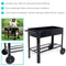 Sunnydaze Galvanized Steel Mobile Raised Garden Bed Cart
