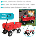 Sunnydaze Outdoor Steel Utility Cart with Folding Sides and Liner