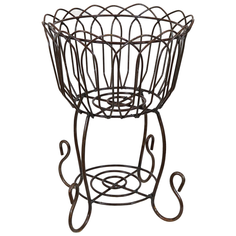 metal standing planter basket