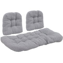 Sunnydaze Tufted 3-Piece Indoor/Outdoor Settee Cushion Set