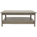 Sunnydaze Classic Coffee Table with Lower Shelf - Thunder Gray - 16" H