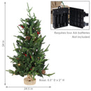pre-lit branch for artificial christmas tree with pinecones and berries