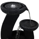 Sunnydaze Modern Cascading Bowls Solar Fountain with Battery Backup