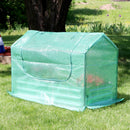 Sunnydaze Steel Raised Garden Bed and Mini Greenhouse Kit - Green