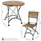 Sunnydaze European Chestnut Wood Folding Bistro Table and Chairs Set