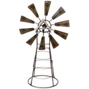 Sunnydaze Golden Farmhouse Metal Windmill Statue Garden Art - 26" H