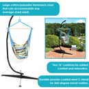 Sunnydaze Outdoor Hanging Hammock Chair Swing and C-Stand Set