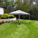 gray 12'x12' pop up canopy with white frame