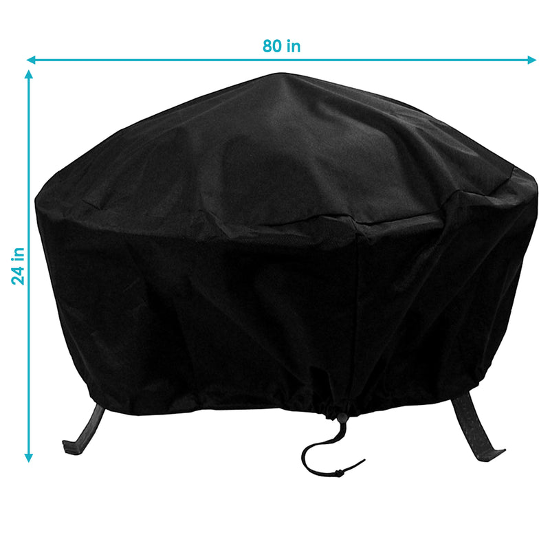 Sunnydaze Heavy-Duty Outdoor Round Fire Pit Cover - Black